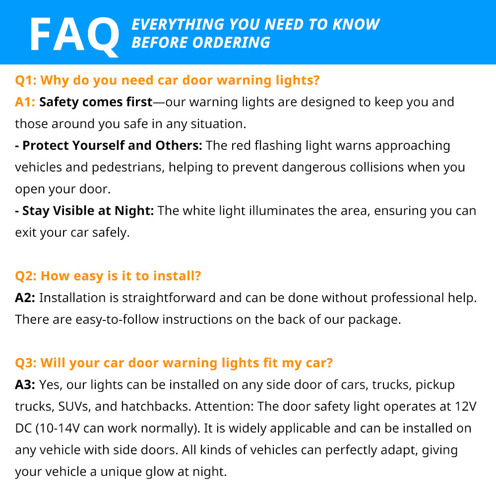 Car door warning lights