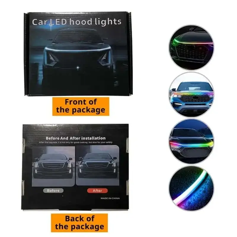 App-Controlled Multicolor LED Car Hood Light Strip