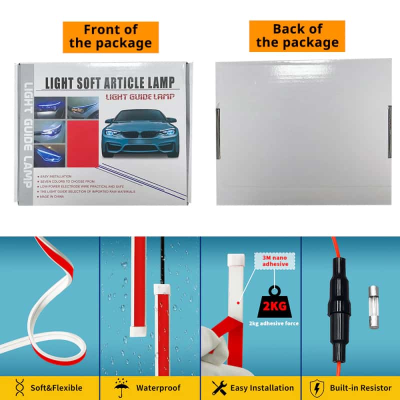 Eyebrow lamp light guide strip