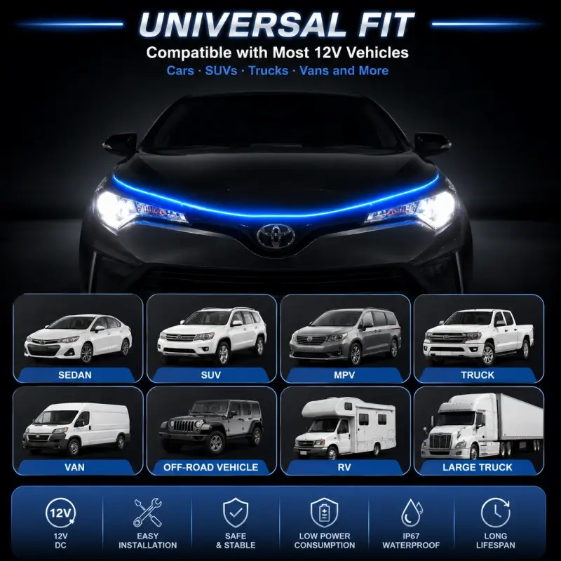 Car hood lights