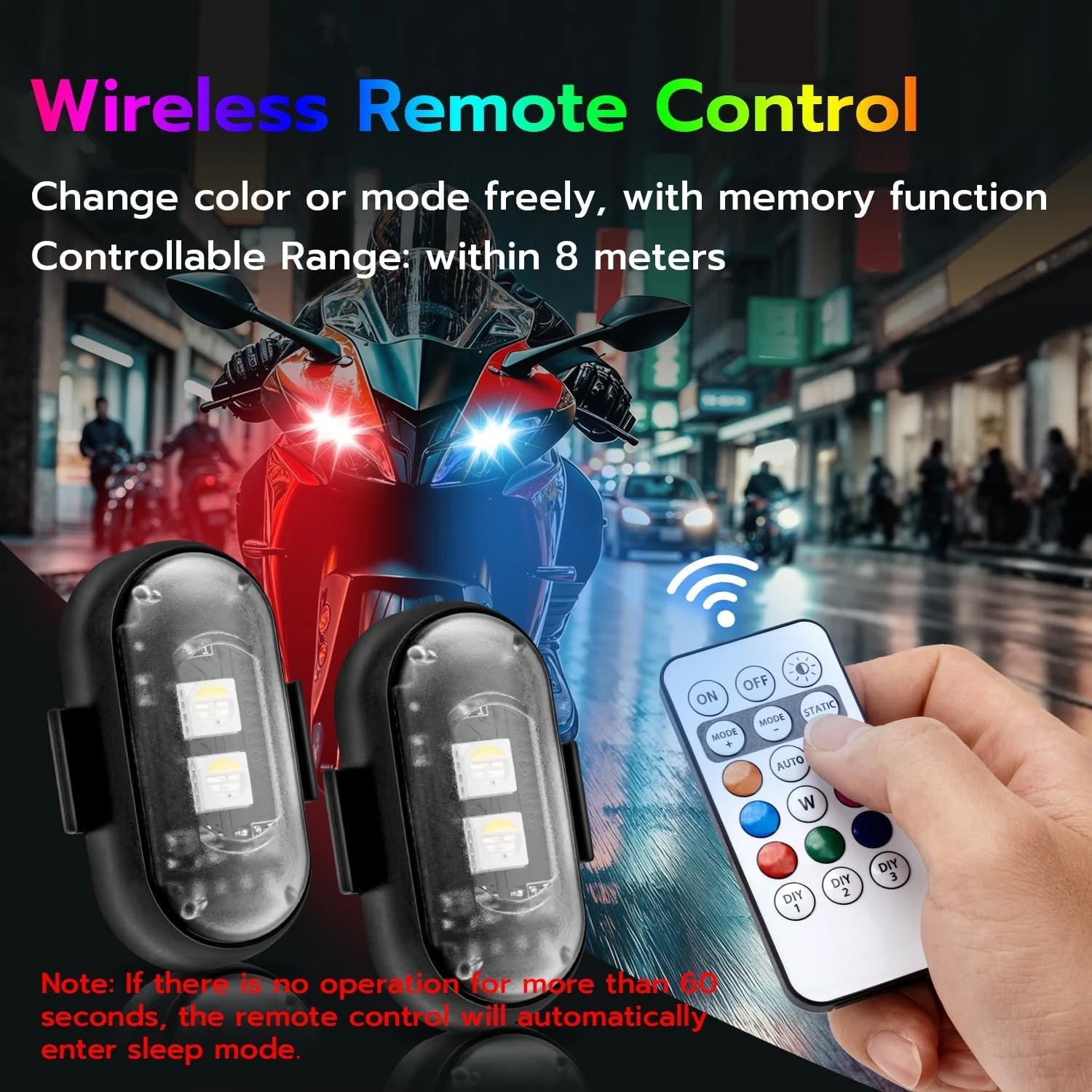 Wireless remote control airplane light