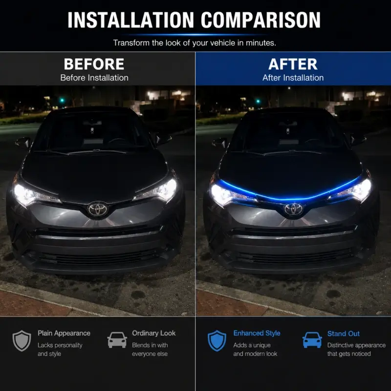 Car hood lights