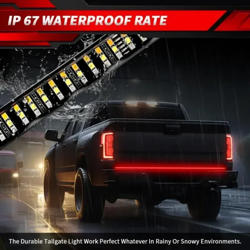 Pickup truck LED light strip three rows of lights