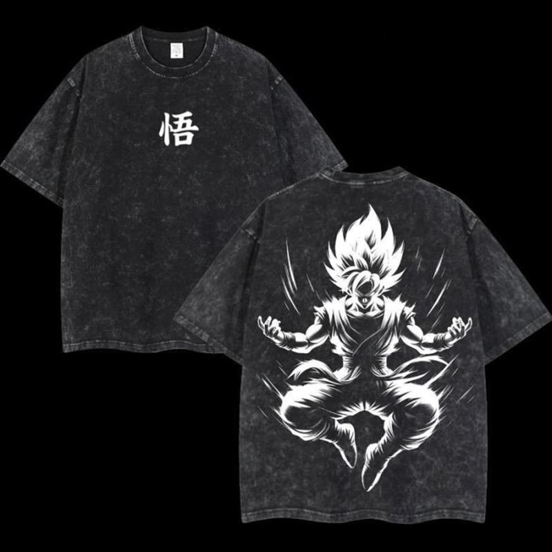 Retro Dragon Ball Z Son Goku Oversize Washed T-Shirt