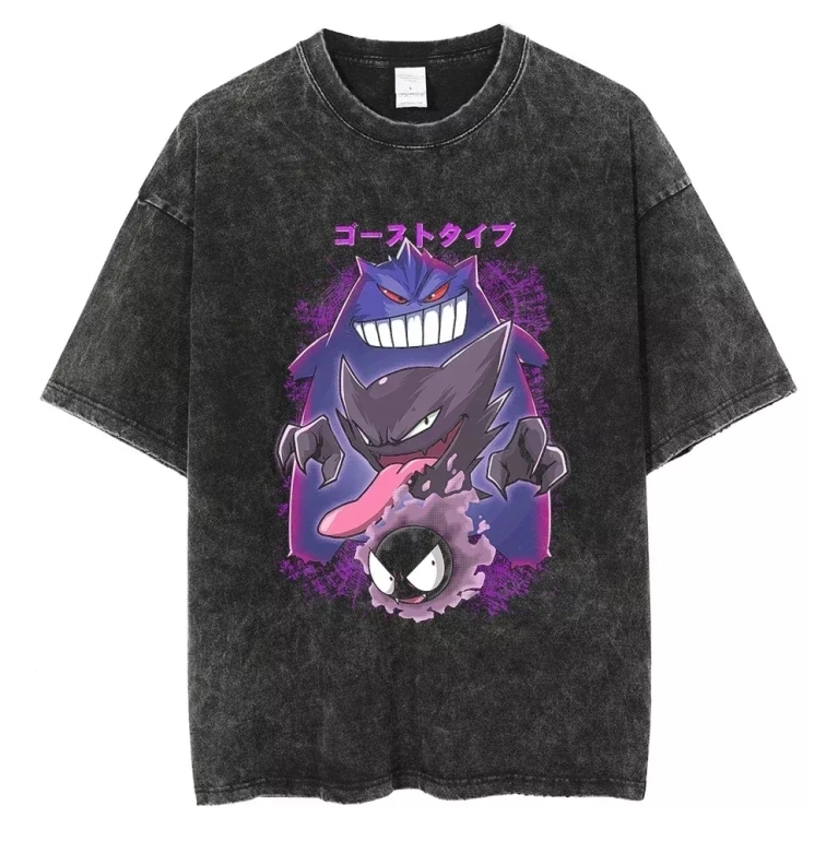 Pokemon Gengar Anime Oversize Washed T-Shirt