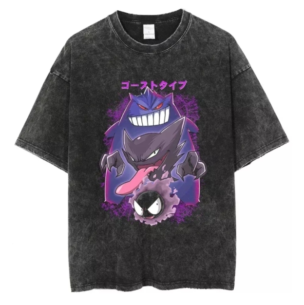 Pokemon Gengar Anime Oversize Washed T-Shirt