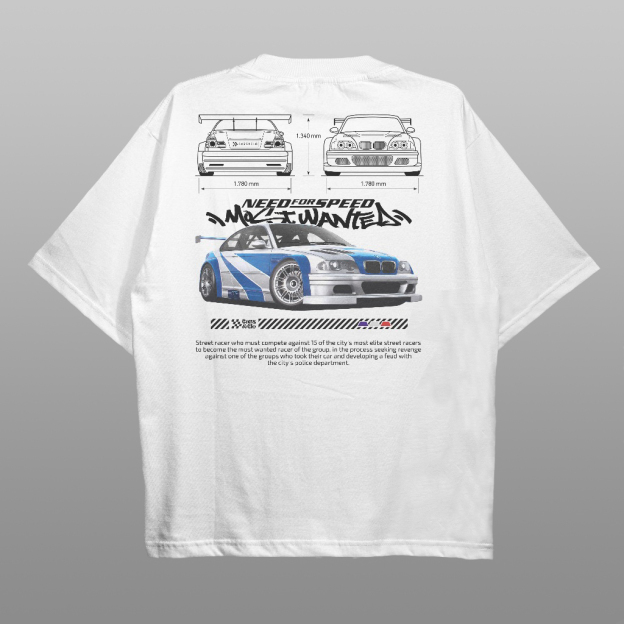Need For Speed Most Wanted Car Printed Men's Oversized T-shirts