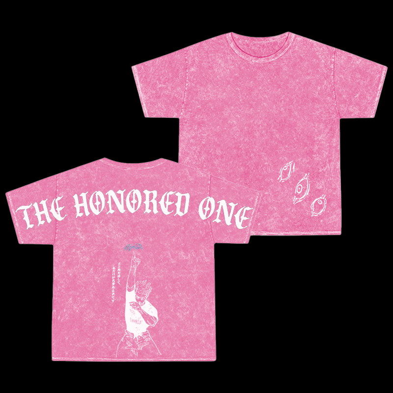 Retro Gojo Satoru Anime Oversize Washed T-Shirt