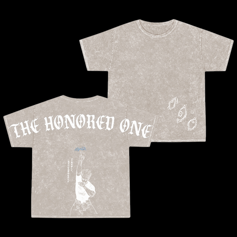 Retro Gojo Satoru Anime Oversize Washed T-Shirt