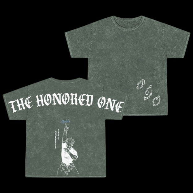 Retro Gojo Satoru Anime Oversize Washed T-Shirt