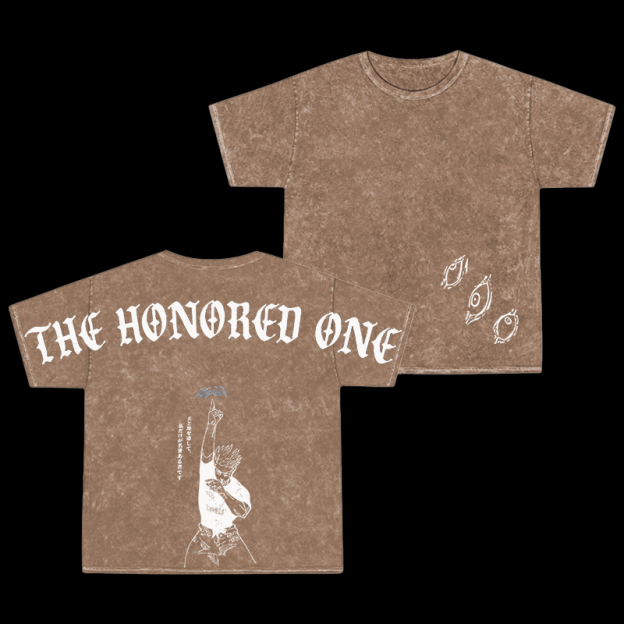 Retro Gojo Satoru Anime Oversize Washed T-Shirt