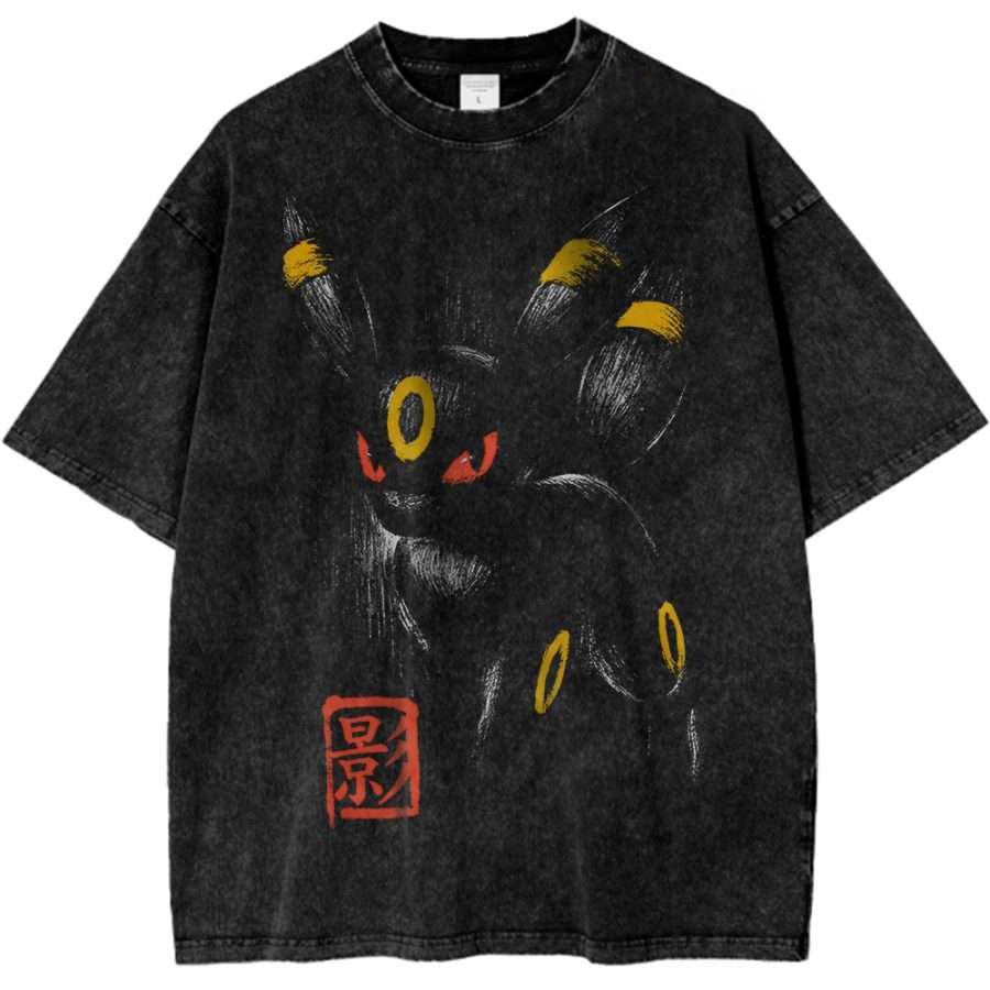 Umbreon Pokemon Printed Men's Washed T-Shirt
