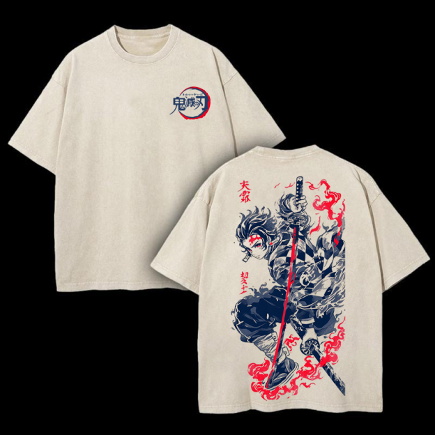 Demon Slayer Printed Men's Washed T-Shirt
