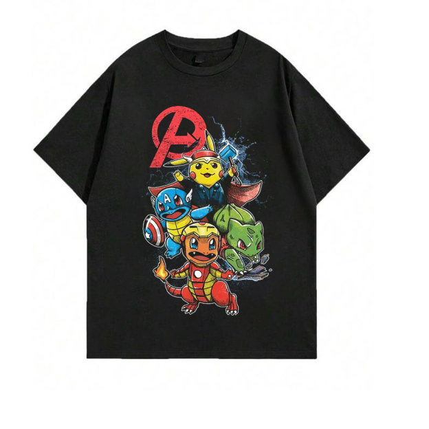 Pokemon Anime Fans Printed Unisex Oversized T-shirts