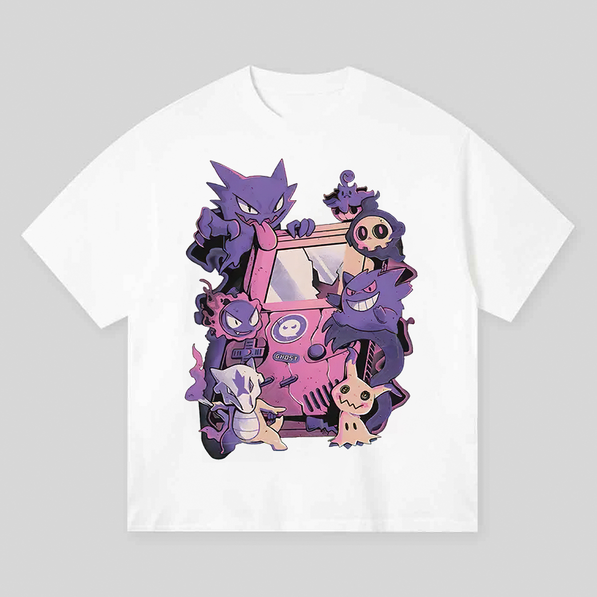 Pokemon Ghost Game Printed Unisex Oversized T-shirts