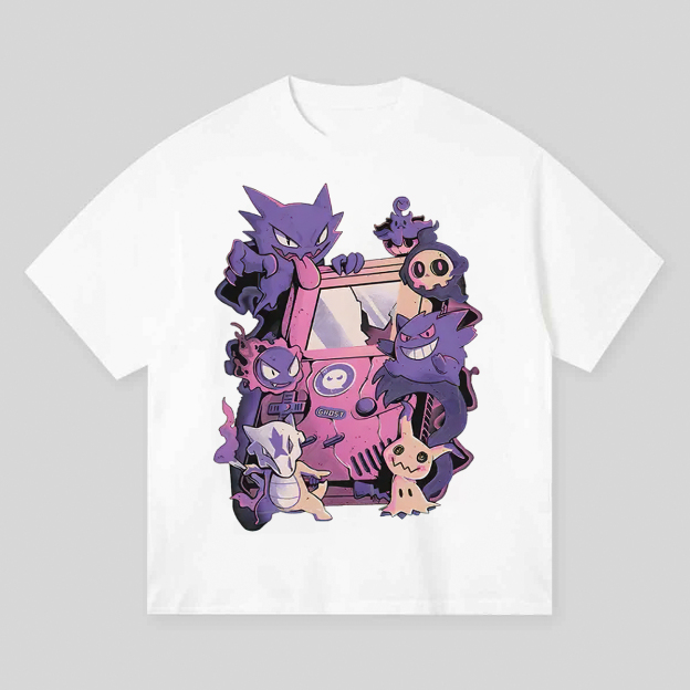 Pokemon Ghost Game Printed Unisex Oversized T-shirts