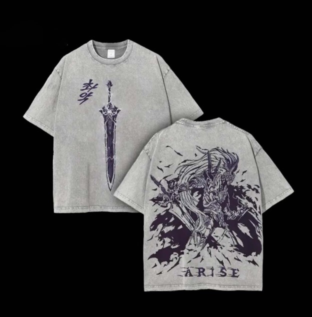 Arise Solo Leveling Printed Men's Washed Unisex T-Shirt