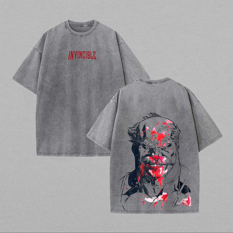 Invincible Printed Unisex Washed T-Shirt