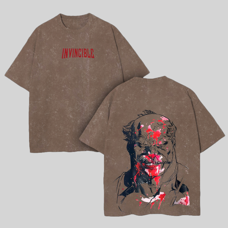 Invincible Printed Unisex Washed T-Shirt