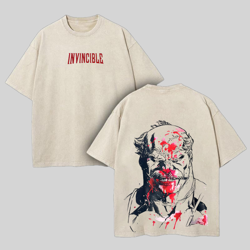 Invincible Printed Unisex Washed T-Shirt