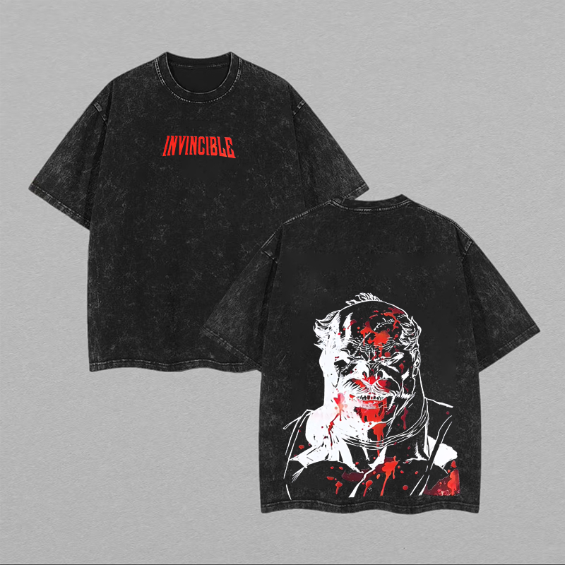 Invincible Printed Unisex Washed T-Shirt