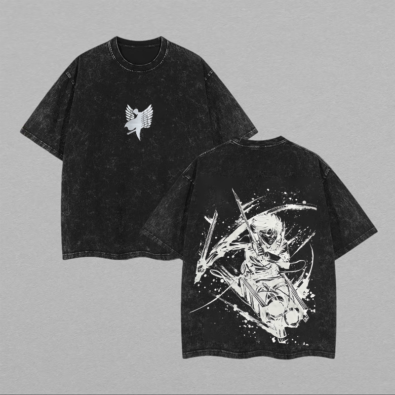 Levi Ackerman Attack on Titan Printed Unisex Washed T-Shirt