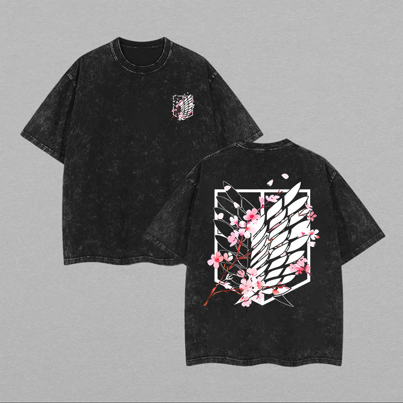 Attack on Titan Printed Unisex Washed T-Shirt