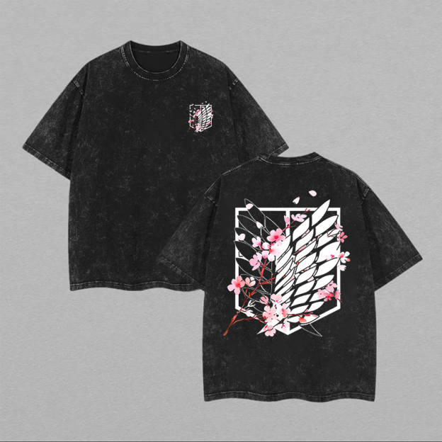 Attack on Titan Printed Unisex Washed T-Shirt