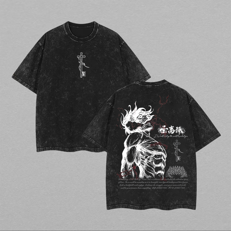 Attack on Titan  Printed Unisex Washed T-Shirt Image - 2