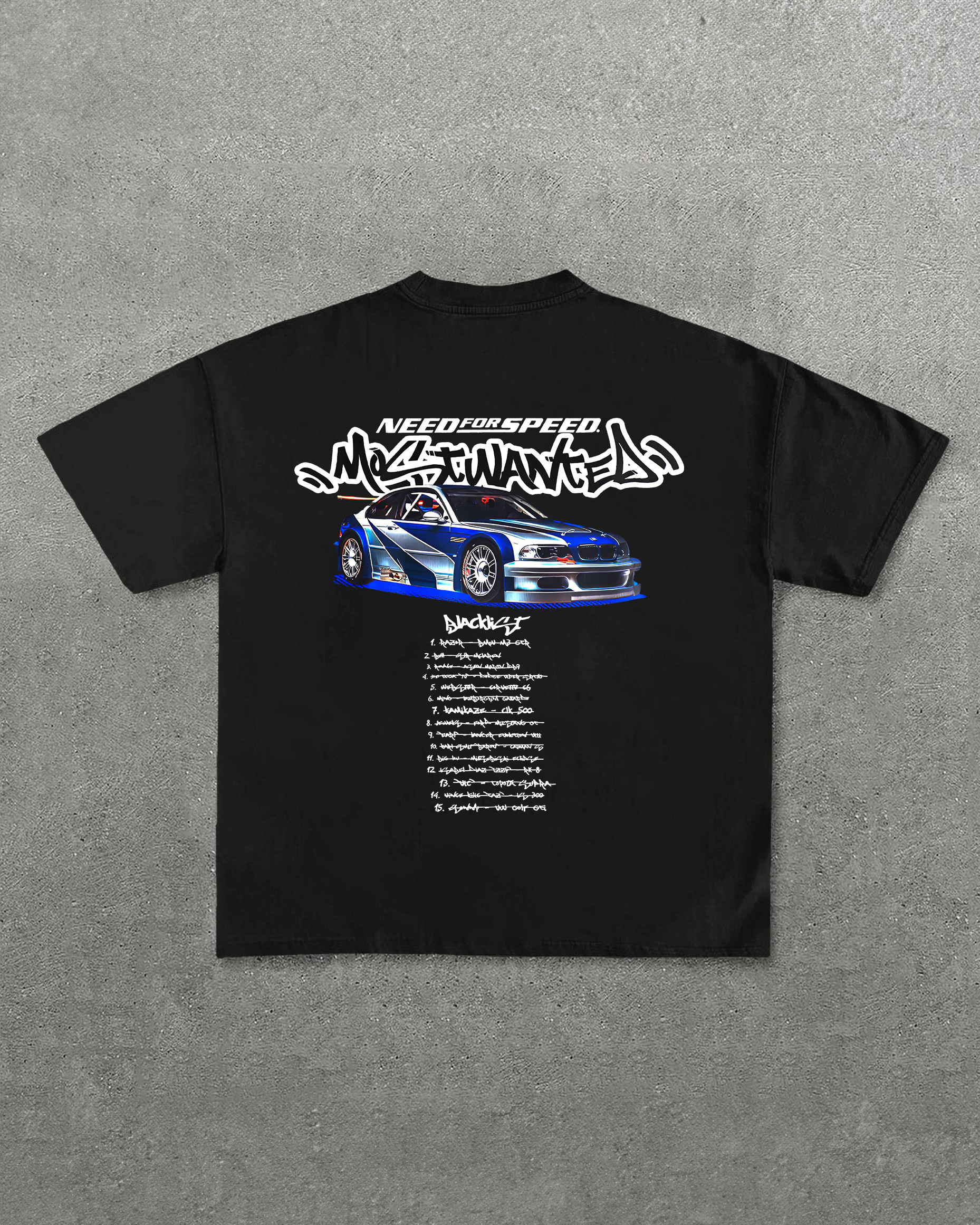 Need For Speed Most Wanted BMW M3 GTR Printed Oversized Unisex T-shirts