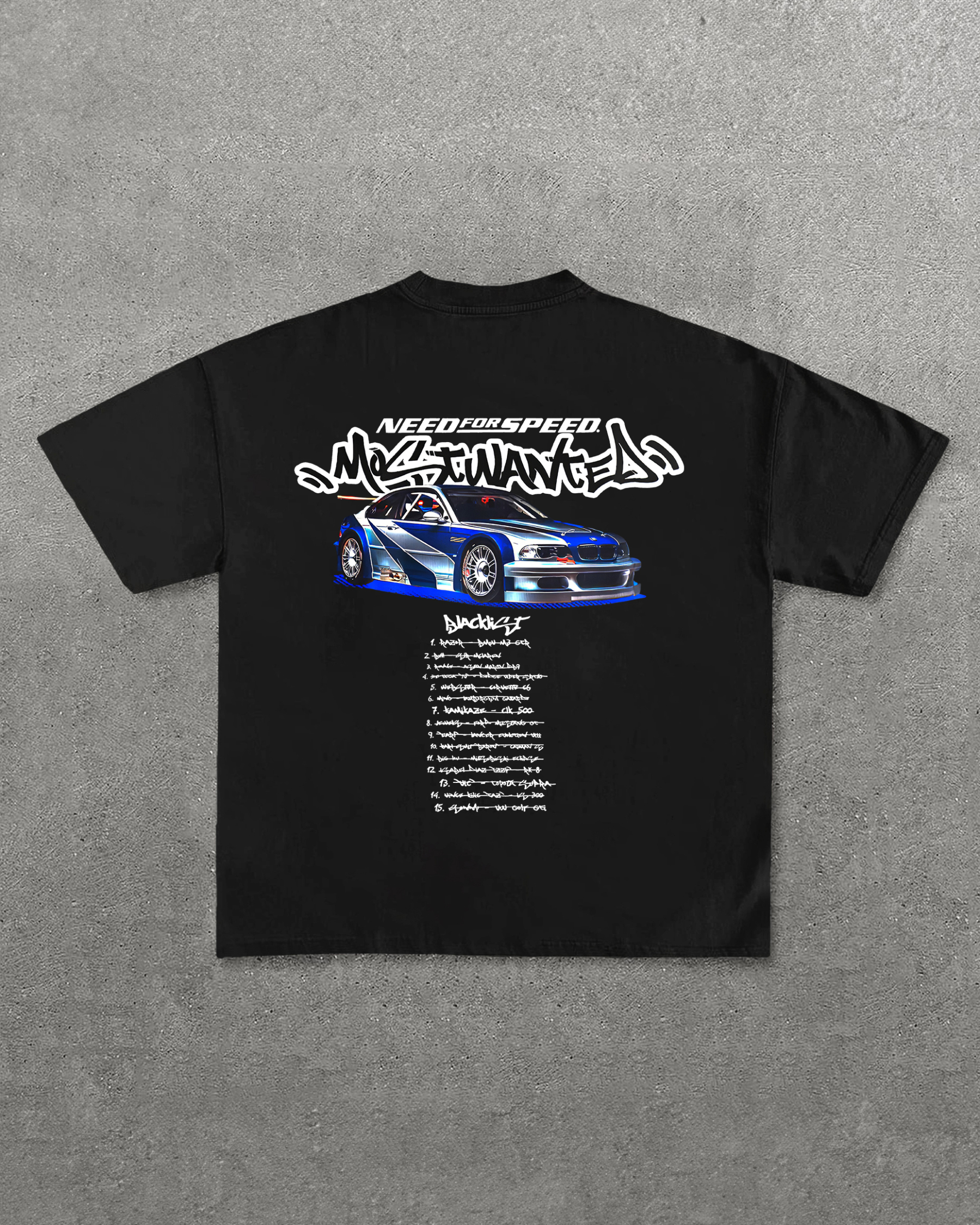 Need For Speed Most Wanted BMW M3 GTR Printed Oversized Unisex T-shirts