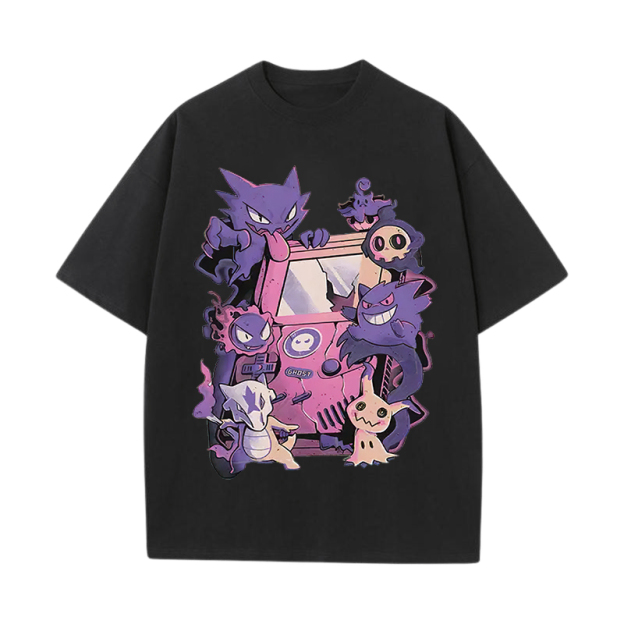 Pokemon Ghost Game Printed Unisex Oversized T-shirts