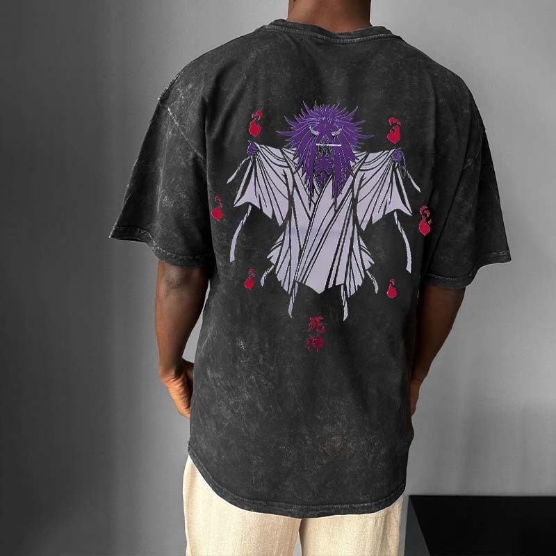 Death ls Calling Me Printed Men's Washed T-Shirt