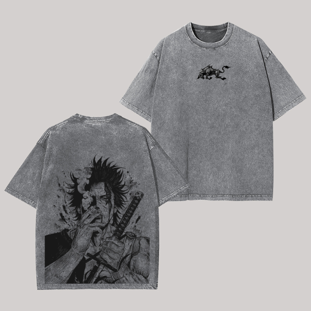 Black Clover Printed Unisex Washed T-Shirt
