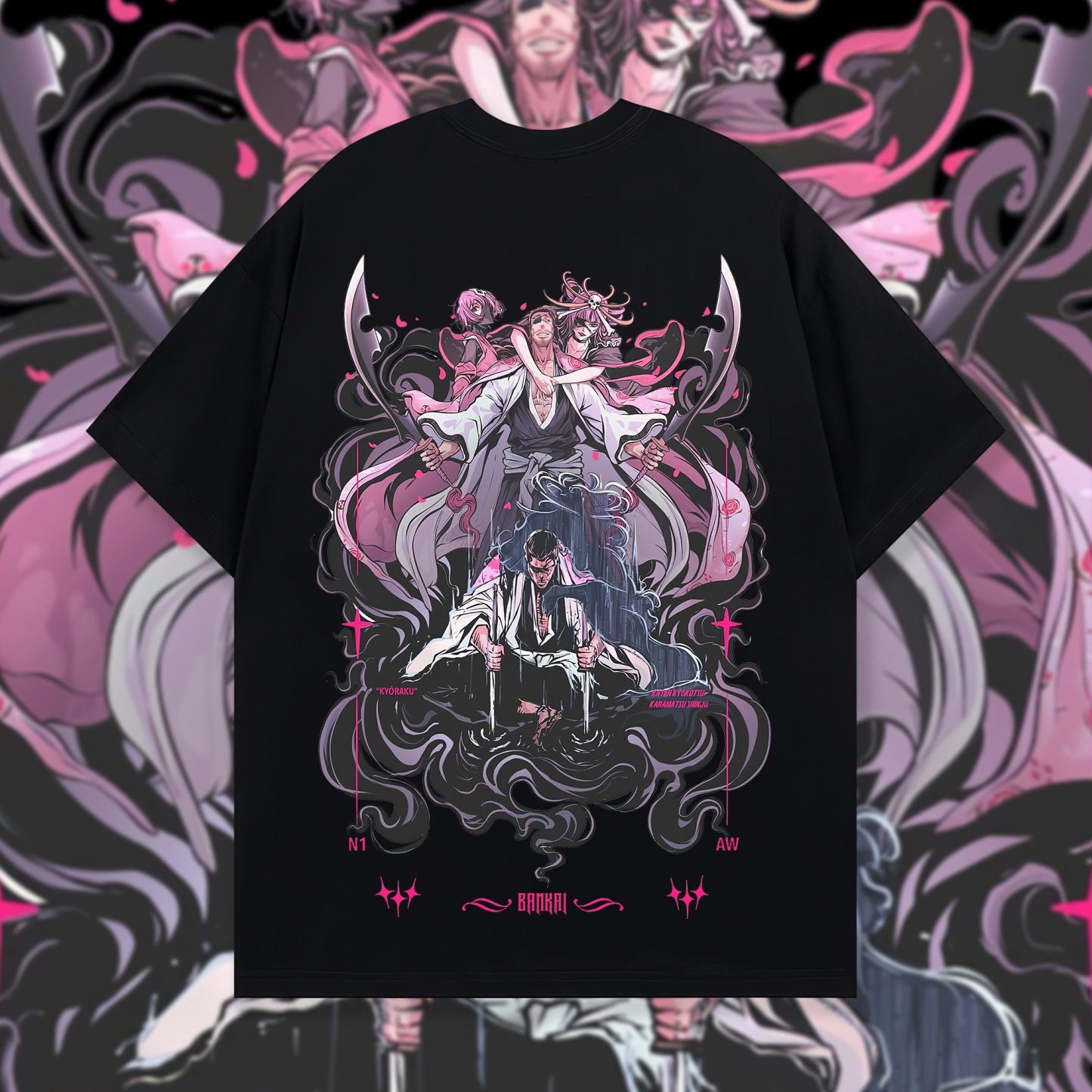 Bleach Shunsui Kyōraku Printed Oversized Unisex T-shirts