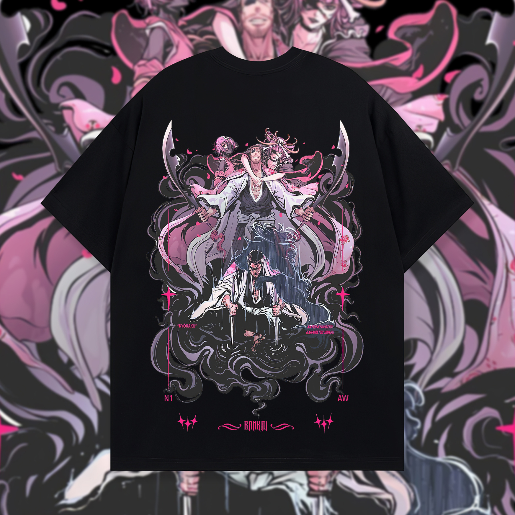 Bleach Shunsui Kyōraku Printed Oversized Unisex T-shirts