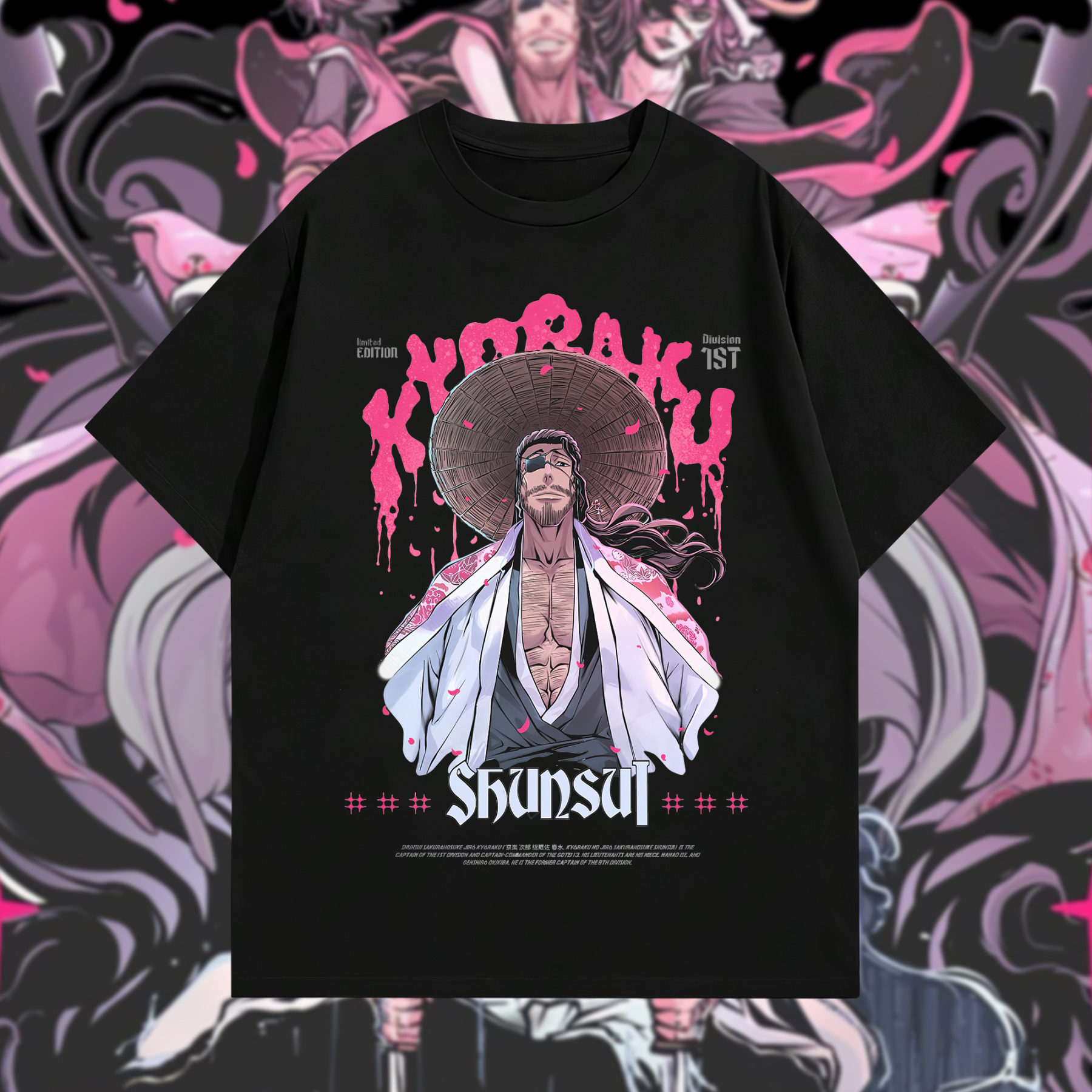 Bleach Shunsui Kyōraku Printed Oversized Unisex T-shirts