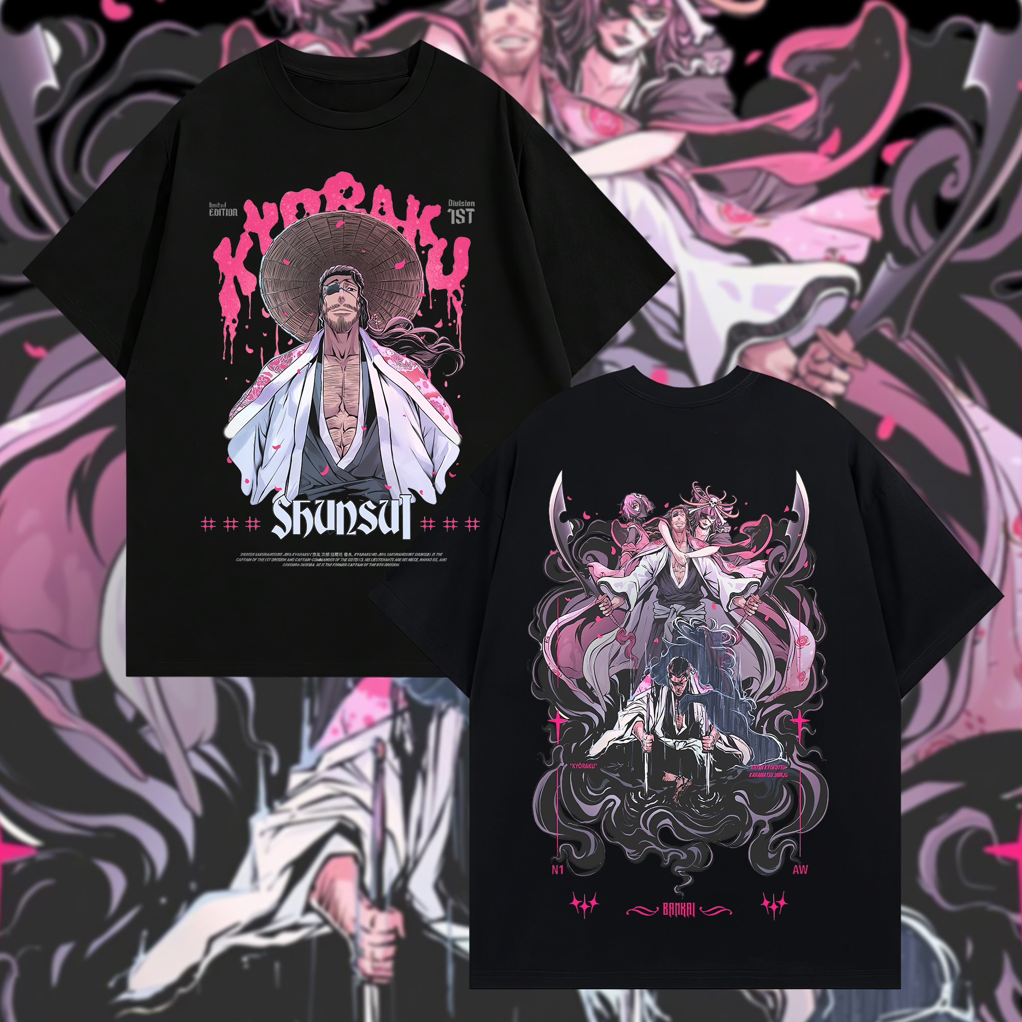 Bleach Shunsui Kyōraku Printed Oversized Unisex T-shirts