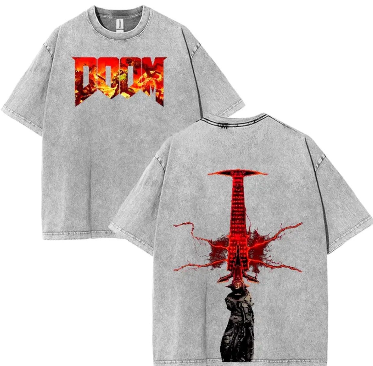 Vintage Doom Printed Unisex Washed T-Shirt