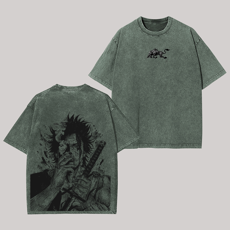 Black Clover Printed Unisex Washed T-Shirt