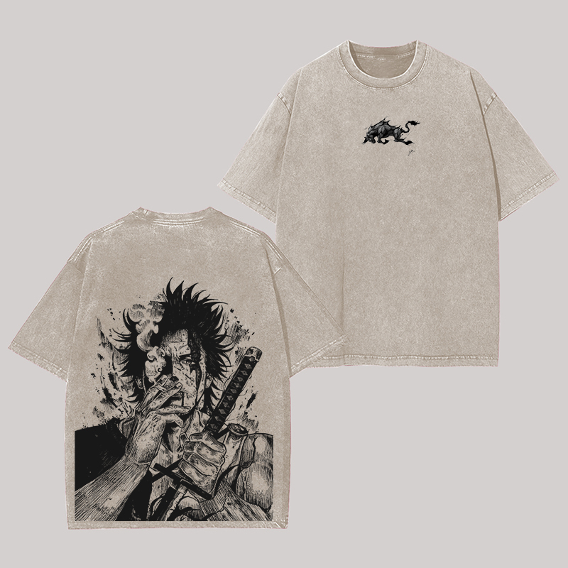 Black Clover Printed Unisex Washed T-Shirt