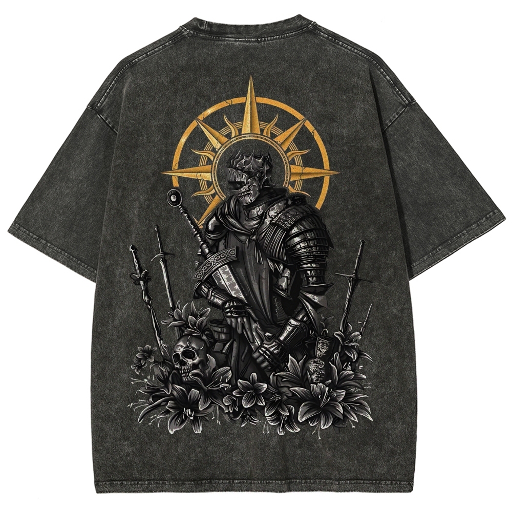 Dark Souls Knight Printed Unisex Washed T-Shirt