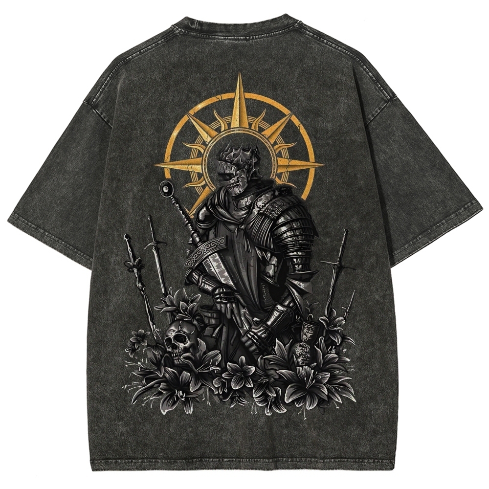 Dark Souls Knight Printed Unisex Washed T-Shirt