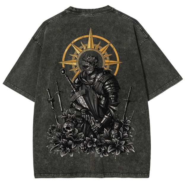 Dark Souls Knight Printed Unisex Washed T-Shirt