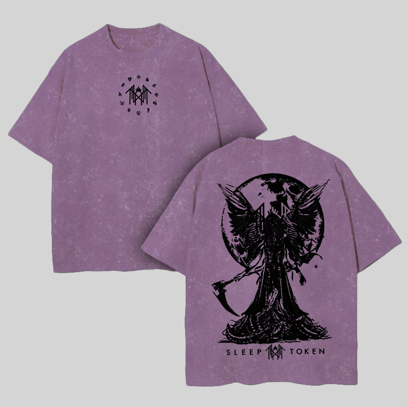 Sleep Token Printed Unisex Washed T-Shirt Image - 3