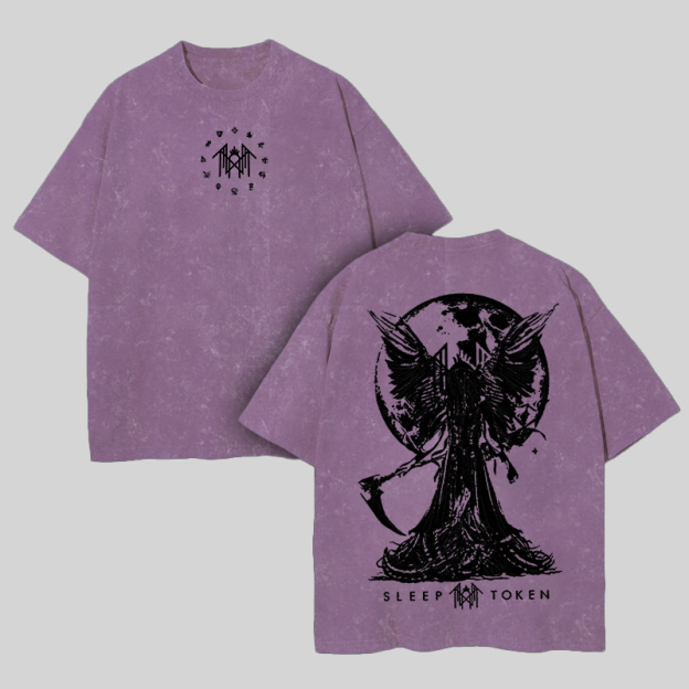 Sleep Token Printed Unisex Washed T-Shirt Image - 3