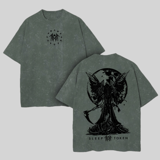 Sleep Token Printed Unisex Washed T-Shirt Image - 6