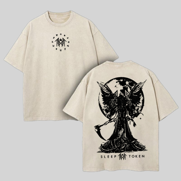 Sleep Token Printed Unisex Washed T-Shirt Image - 7