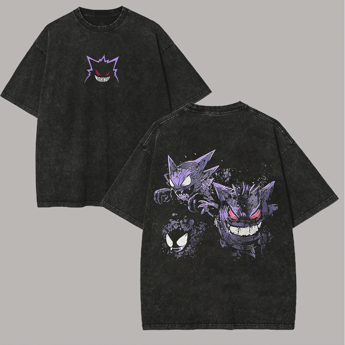 Gengar Pokémon Printed Unisex Washed T-Shirt