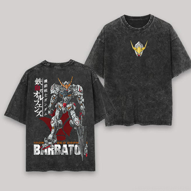 Mobile Suit Gundam Printed Unisex Washed T-Shirt